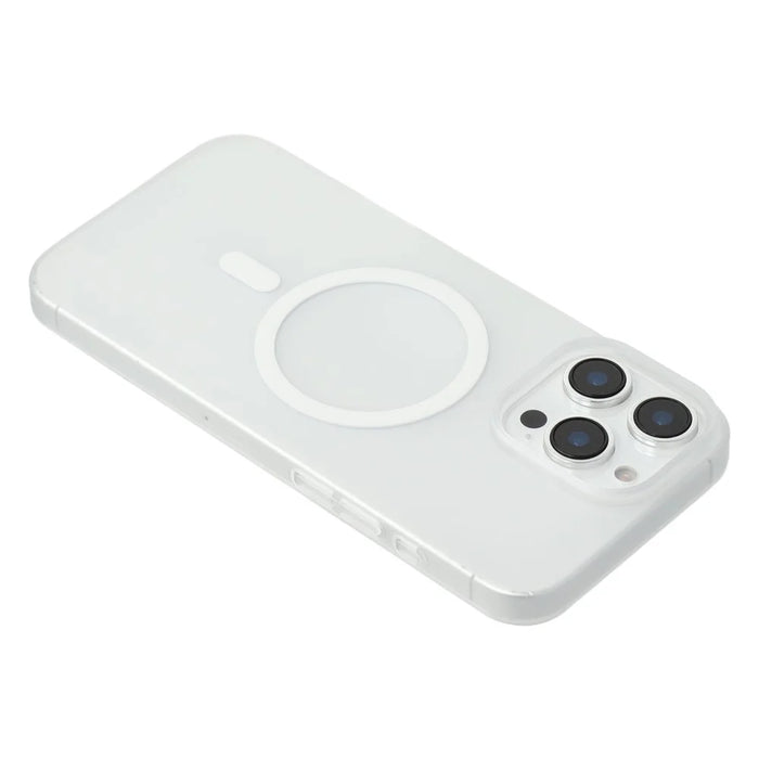 JAUCASE For iPhone 15 Pro Magnetic Case Matte Clear Hard PC Phone Back Cover - White - 4