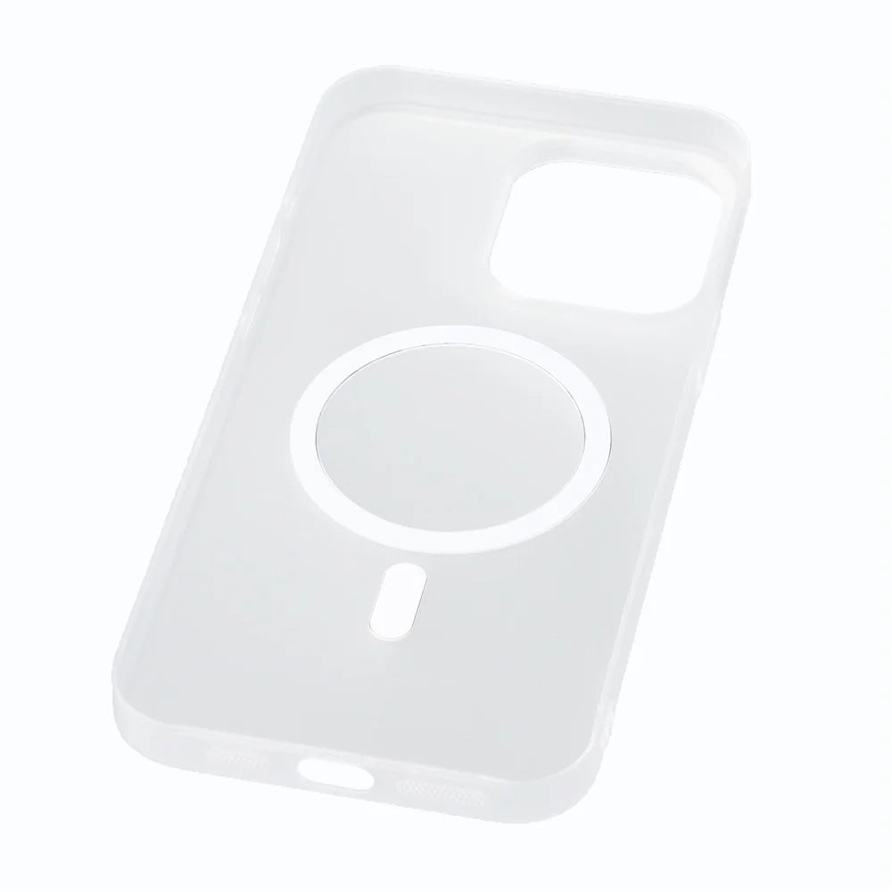 JAUCASE For iPhone 15 Pro Max Magnetic Case Matte Clear Hard PC Phone Back Cover - White - 5