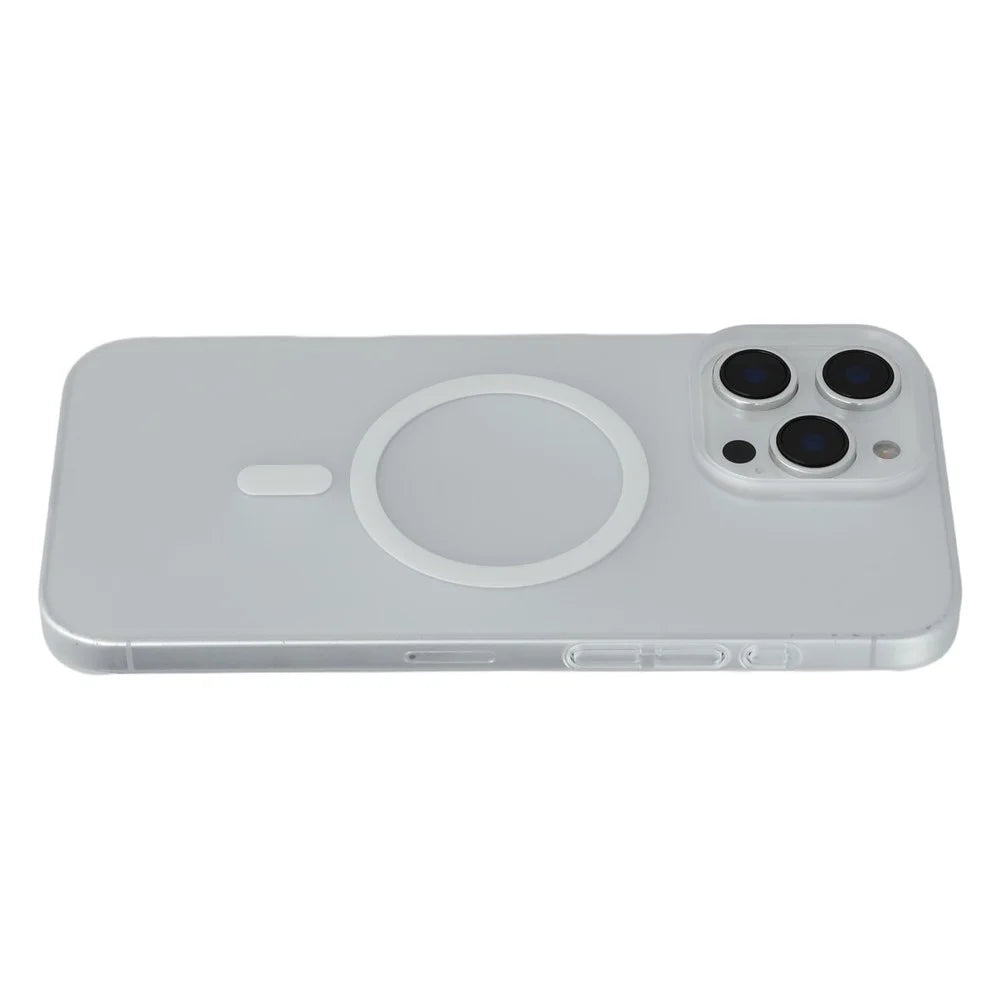 JAUCASE For iPhone 14 Pro Max Magnetic Case Matte Clear Hard PC Phone Back Cover - White - 3
