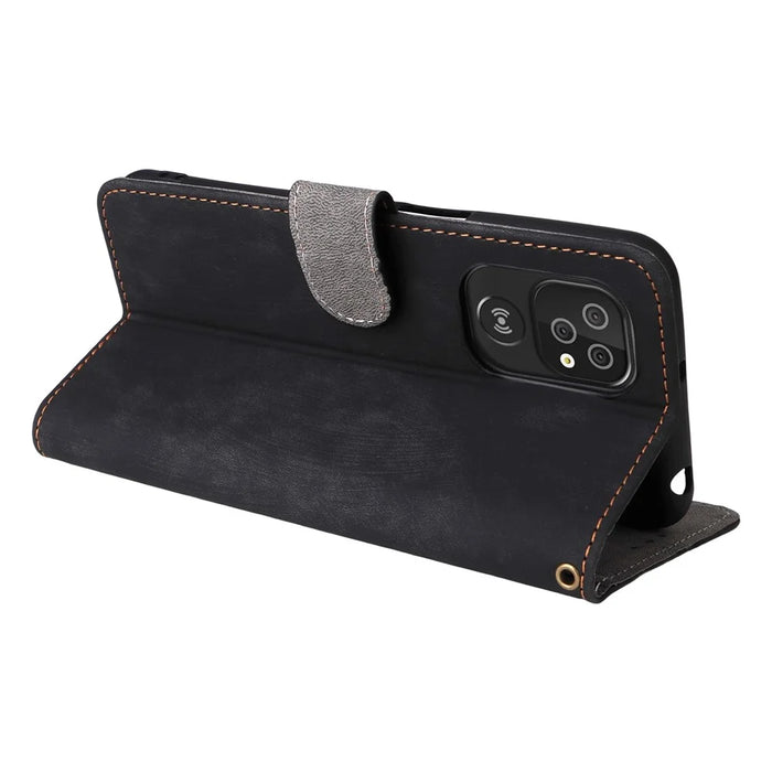 For Doro 8100 / 8200 Case Wallet RFID Blocking PU Leather Phone Cover Stand with Strap - Black - 5