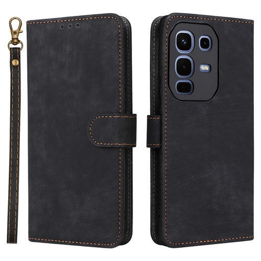 For Infinix Note 50s 5G X6870 Case Wallet RFID Blocking PU Leather Phone Cover Stand with Strap - Black - 1