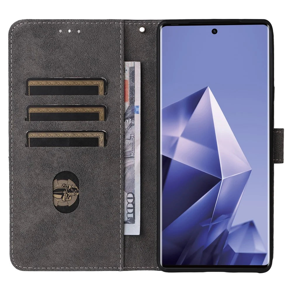 For Infinix Note 50s 5G X6870 Case Wallet RFID Blocking PU Leather Phone Cover Stand with Strap - Black - 2