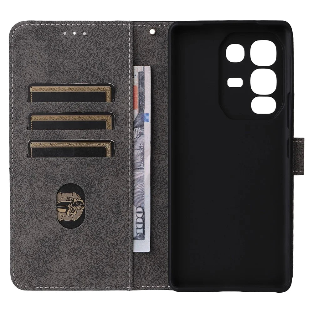 For Infinix Note 50s 5G X6870 Case Wallet RFID Blocking PU Leather Phone Cover Stand with Strap - Black - 3