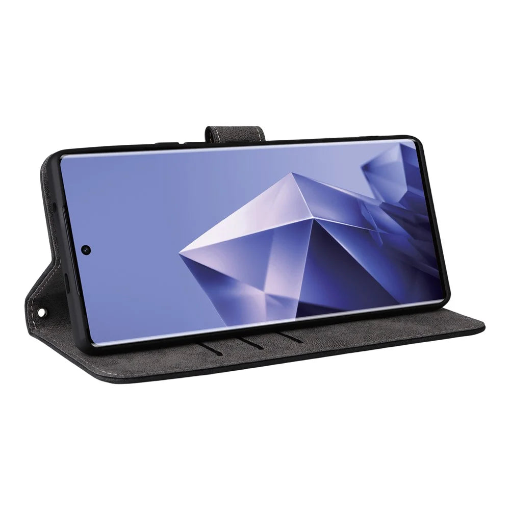 For Infinix Note 50s 5G X6870 Case Wallet RFID Blocking PU Leather Phone Cover Stand with Strap - Black - 4