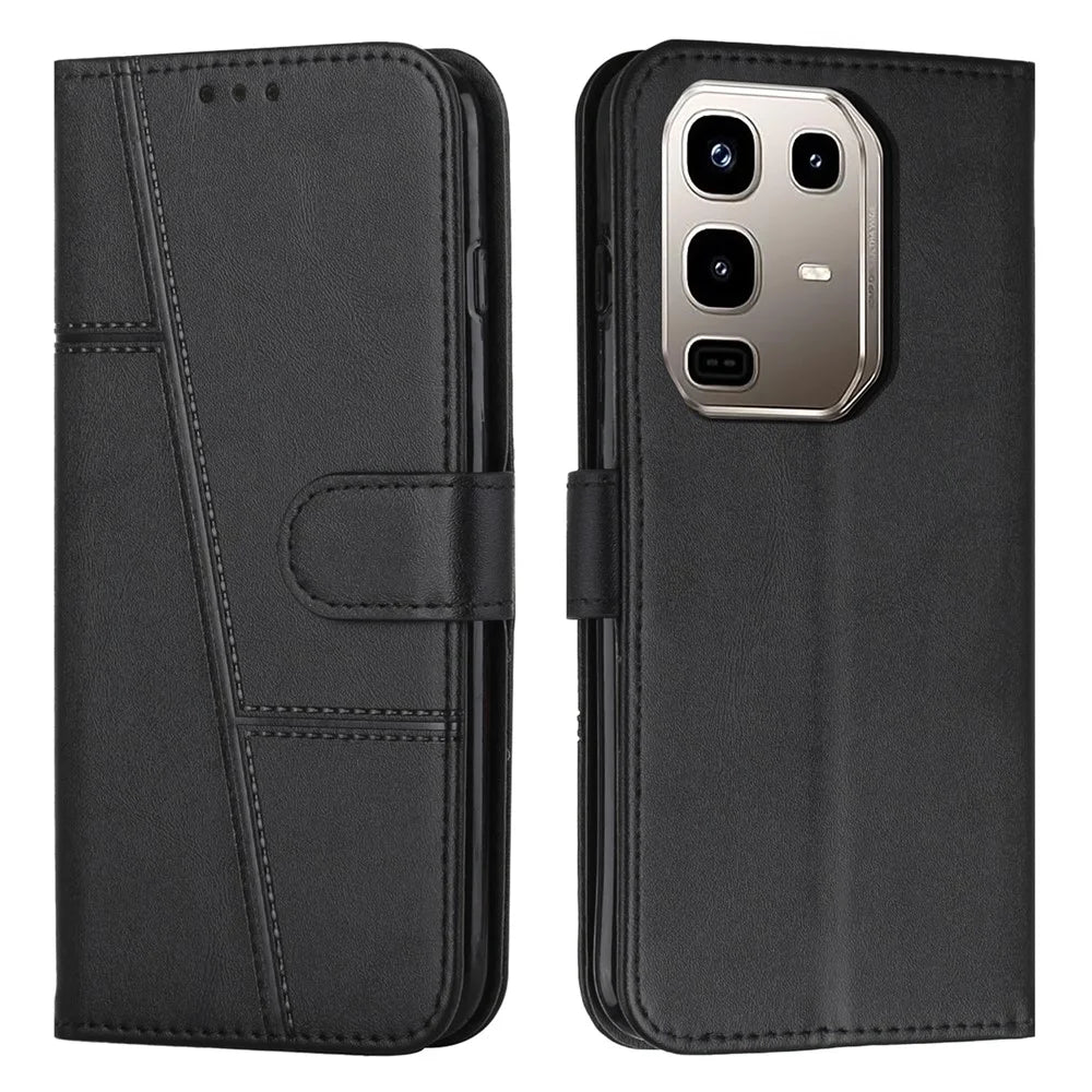 For Infinix Note 50s 5G Case Leather Stand Protective Phone Cover - Black - 1