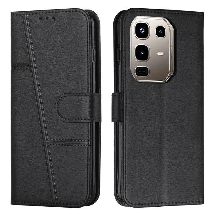 For Infinix Note 50s 5G Case Leather Stand Protective Phone Cover - Black - 1