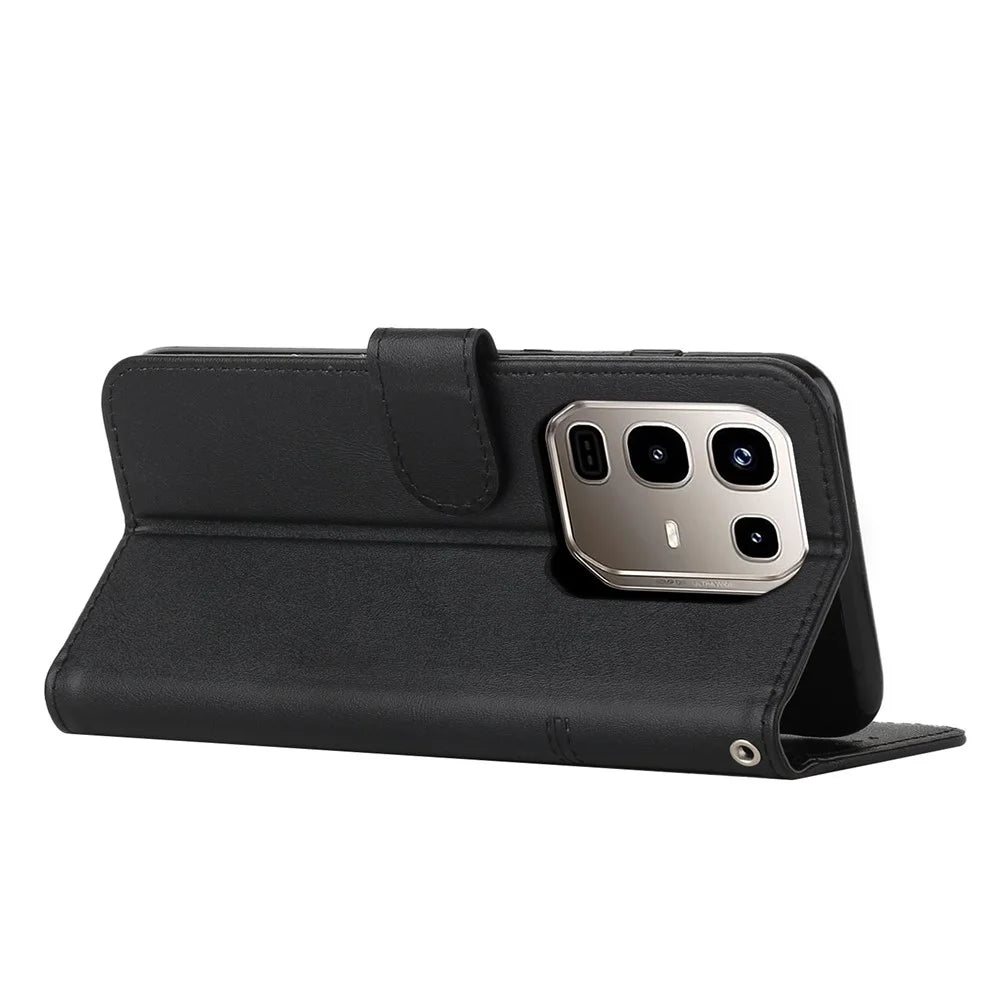 For Infinix Note 50s 5G Case Leather Stand Protective Phone Cover - Black - 3