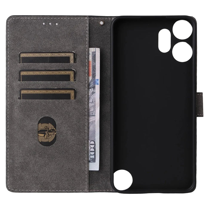 For Nothing CMF Phone 2 Pro Case Wallet RFID Blocking PU Leather Phone Cover Stand with Strap - Black - 3