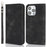 Stand Case for iPhone 13 Pro Max / 12 Pro Max Magnetic Closure Skin Touch Leather Flip Phone Cover with Wallet - Black - 1