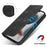 Stand Case for iPhone 13 Pro Max / 12 Pro Max Magnetic Closure Skin Touch Leather Flip Phone Cover with Wallet - Black - 5