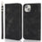 For iPhone 15 Plus  /  14 Plus Stand Case Magnetic Closure Skin Touch Leather Flip Phone Cover with Wallet - Black - 1