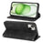 For iPhone 15 Plus  /  14 Plus Stand Case Magnetic Closure Skin Touch Leather Flip Phone Cover with Wallet - Black - 3
