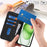 For iPhone 15 Plus  /  14 Plus Stand Case Magnetic Closure Skin Touch Leather Flip Phone Cover with Wallet - Black - 4