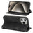 For iPhone 15 Pro Max Stand Case Magnetic Closure Skin Touch Leather Flip Phone Cover with Wallet - Black - 3