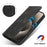 For iPhone 15 Pro Max Stand Case Magnetic Closure Skin Touch Leather Flip Phone Cover with Wallet - Black - 5