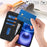 For iPhone 16 Stand Case Magnetic Closure Skin Touch Leather Flip Phone Cover with Wallet - Black - 4