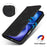 For iPhone 16 Stand Case Magnetic Closure Skin Touch Leather Flip Phone Cover with Wallet - Black - 5