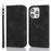 For iPhone 16 Pro Stand Case Magnetic Closure Skin Touch Leather Flip Phone Cover with Wallet - Black - 1
