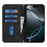 For iPhone 16 Pro Max Stand Case Magnetic Closure Skin Touch Leather Flip Phone Cover with Wallet - Black - 2