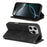 For iPhone 16 Pro Max Stand Case Magnetic Closure Skin Touch Leather Flip Phone Cover with Wallet - Black - 3