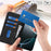 For iPhone 16 Pro Max Stand Case Magnetic Closure Skin Touch Leather Flip Phone Cover with Wallet - Black - 4