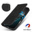For iPhone 16 Pro Max Stand Case Magnetic Closure Skin Touch Leather Flip Phone Cover with Wallet - Black - 5
