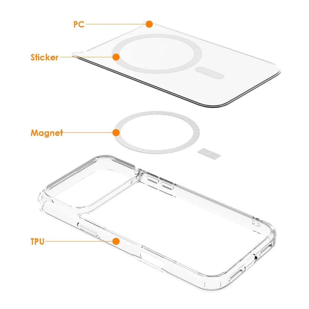 For iPhone 17 Pro Crystal Clear Case Compatible with MagSafe TPU + PC Phone Cover - 7