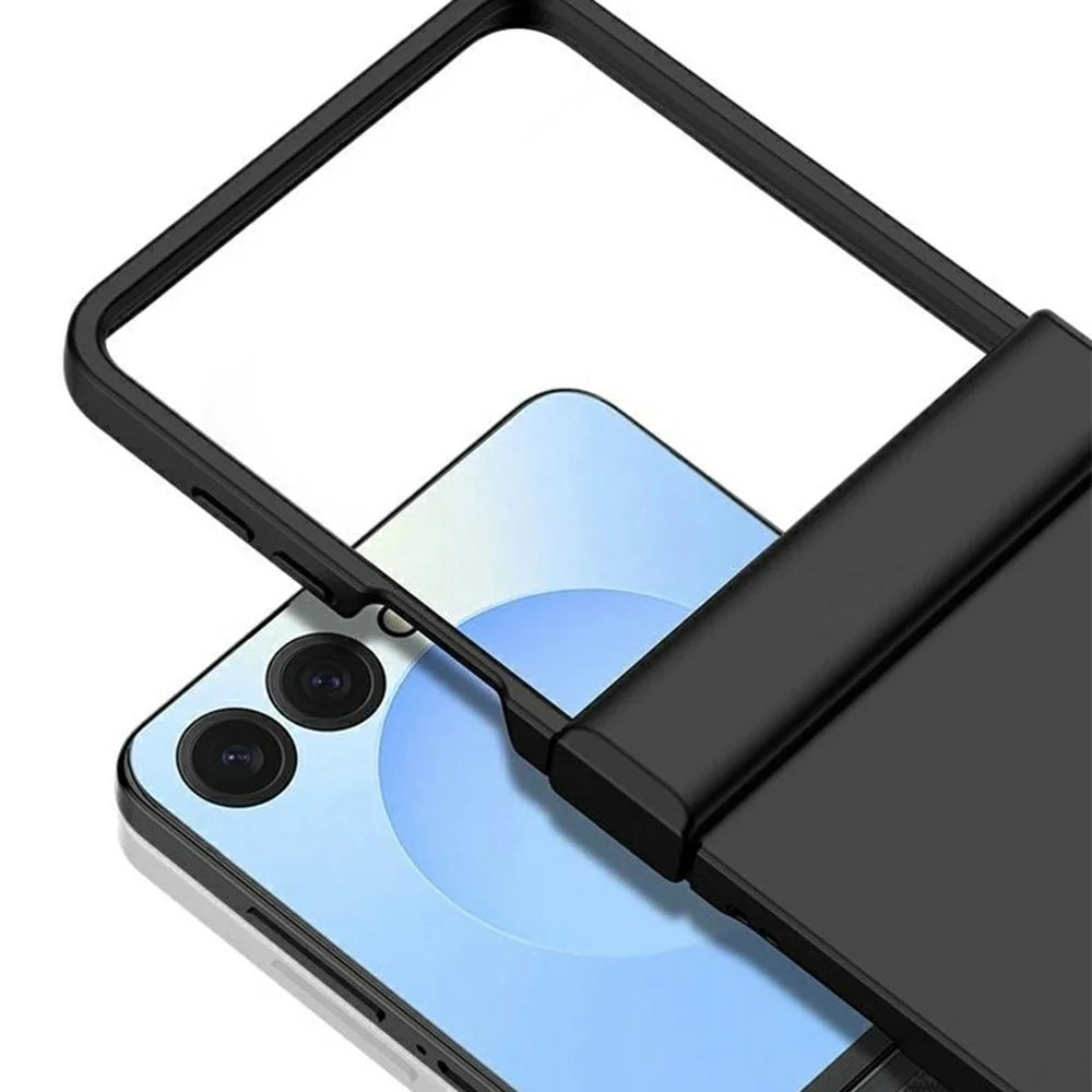 For Samsung Galaxy Z Flip7 5G Case Hinge Protection Skin-Touch PC Phone Cover - Black - 2