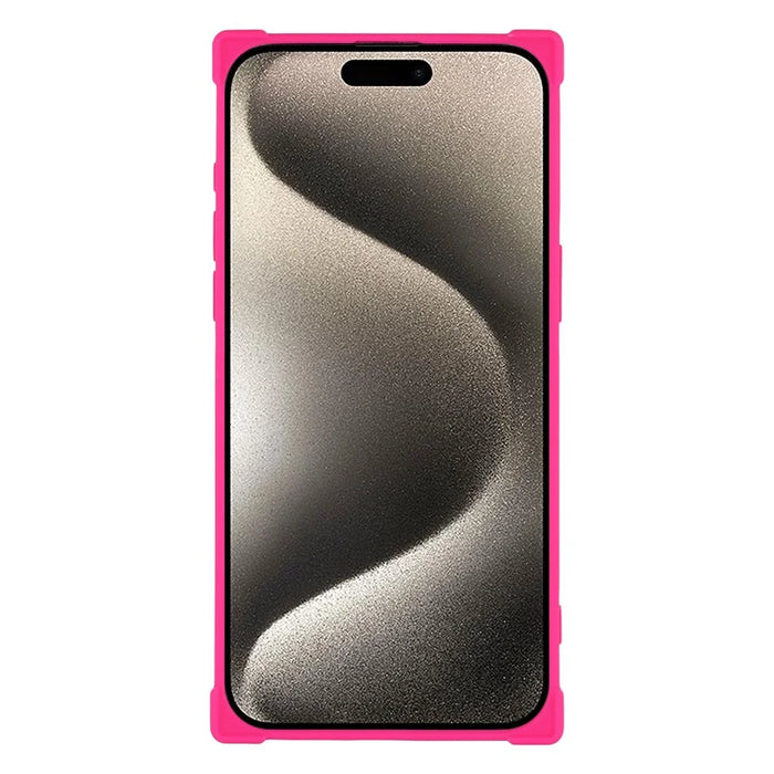 For iPhone 15 Pro Case Compatible with MagSafe Straight Edge TPU Phone Cover with Camera Lens Protector - Rose - 2