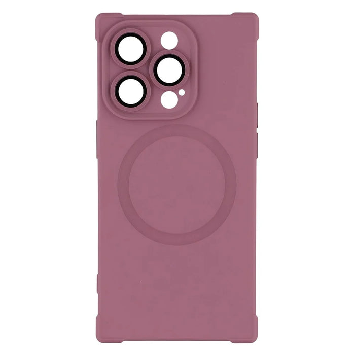 For iPhone 16 Pro Max Case Compatible with MagSafe Straight Edge TPU Phone Cover with Camera Lens Protector - Plum - 3