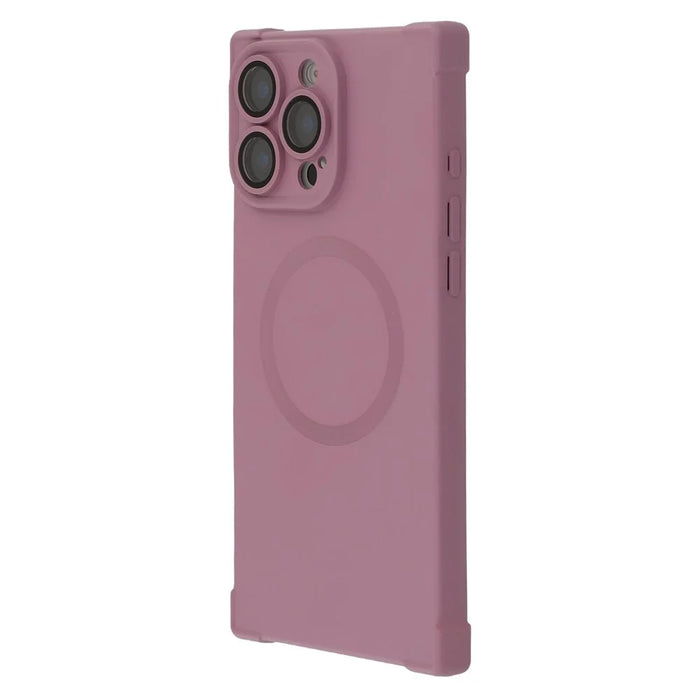 For iPhone 16 Pro Case Compatible with MagSafe Straight Edge TPU Phone Cover with Camera Lens Protector - Plum - 4