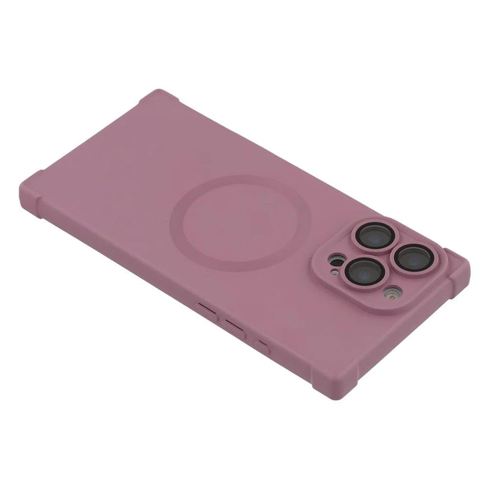 For iPhone 16 Pro Case Compatible with MagSafe Straight Edge TPU Phone Cover with Camera Lens Protector - Plum - 6