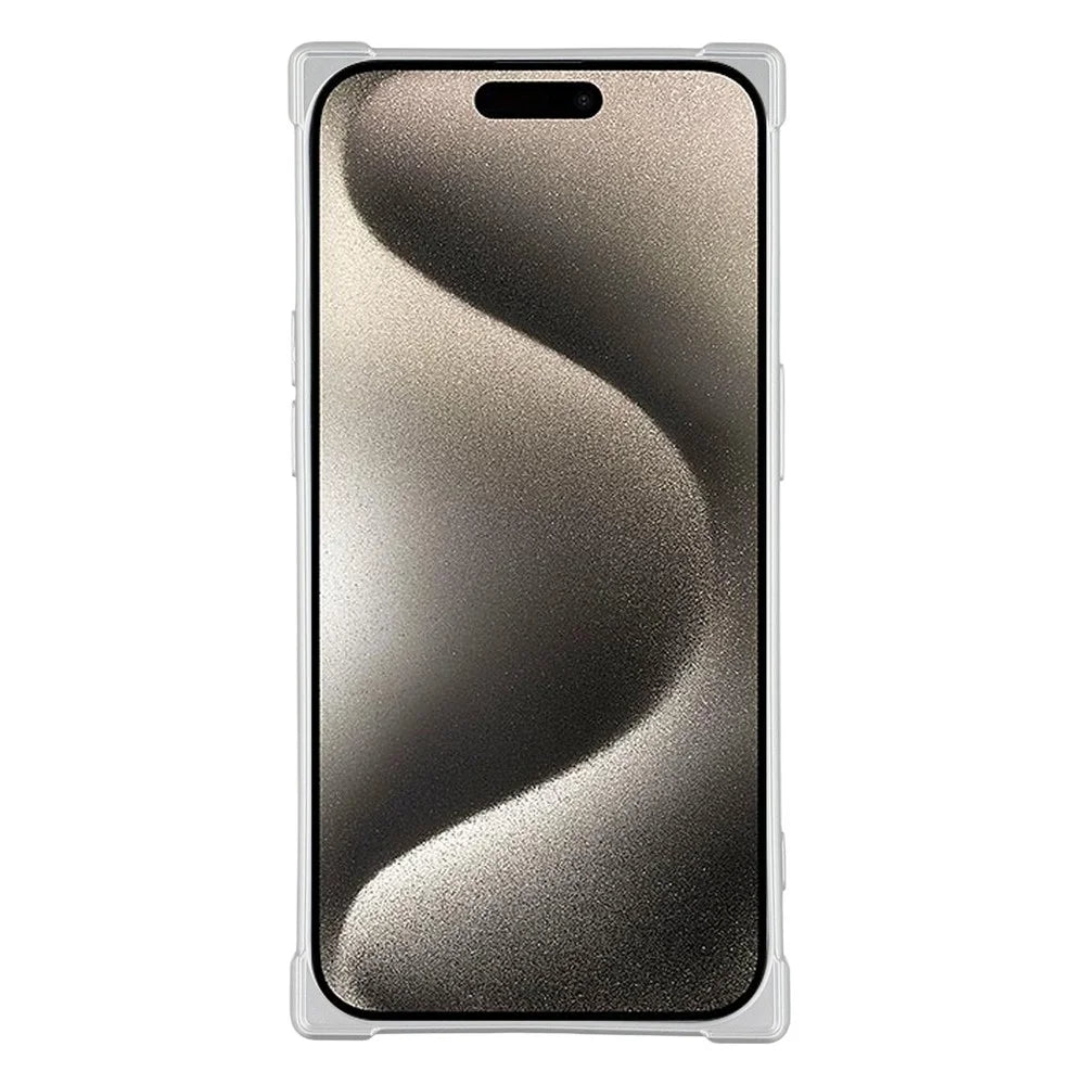 For iPhone 14 Pro Case Compatible with MagSafe Straight Edge TPU Phone Cover with Camera Lens Protector - Silver - 2