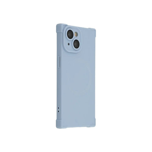 For iPhone 13 Case Compatible with MagSafe Straight Edge TPU Phone Cover with Camera Lens Protector - Blue - 1