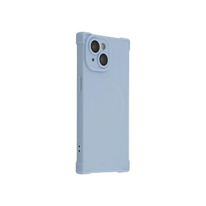For iPhone 13 Case Compatible with MagSafe Straight Edge TPU Phone Cover with Camera Lens Protector - Blue - 1