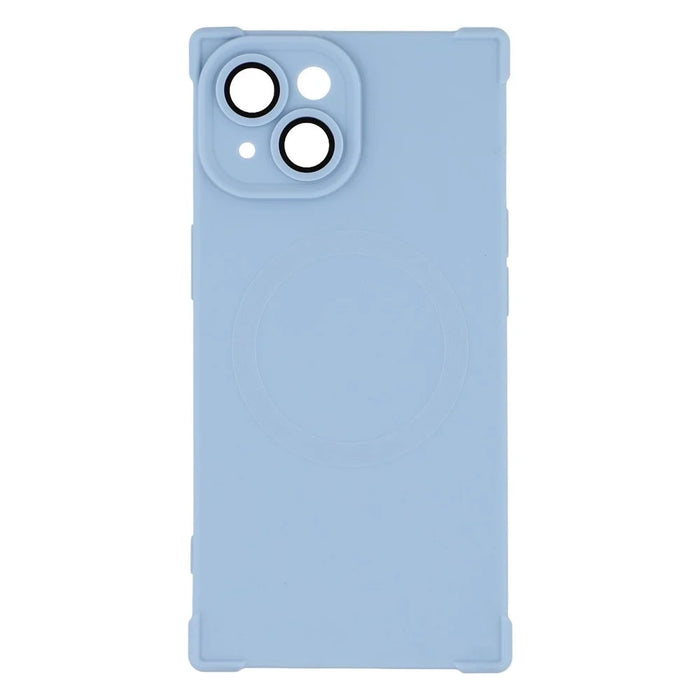 For iPhone 13 Case Compatible with MagSafe Straight Edge TPU Phone Cover with Camera Lens Protector - Blue - 3