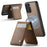 JEEHOOD For Samsung Galaxy A24 4G (162.1 x 77.6 x 8.3mm) Leather Back Cover Magnetic Case  J06 Phone Case with Card Bag RFID Blocking - Brown - 2