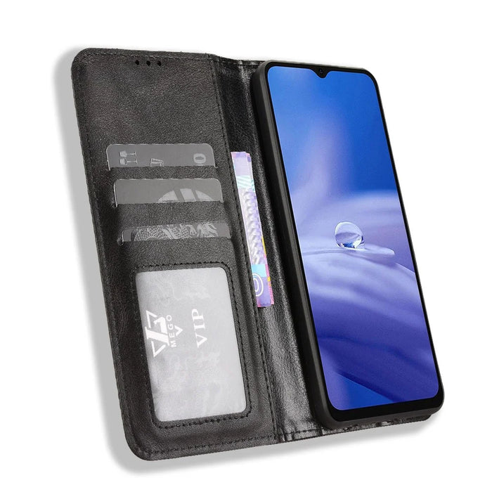 For Ulefone Note 19 Leather Case Wallet Stand Retro Texture Phone Cover - Black - 6