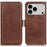For iPhone 18 Pro Max / 17 Pro Max Case Stand Cowhide Texture PU Leather Phone Cover - Brown - 1