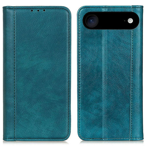 For iPhone Air Stand Case Split Leather Litchi Texture Wallet Phone Cover - Green - 1