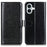 For iPhone 17 Case Crazy Horse Texture PU Leather Phone Stand Cover - Black - 1