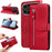 For iPhone 18 Pro / 17 Pro PU Leather Cases with Zipper Pocket Wallet Phone Cover Stand - Red - 2