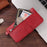 For iPhone 18 Pro / 17 Pro PU Leather Cases with Zipper Pocket Wallet Phone Cover Stand - Red - 6