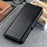 For iPhone Air Case Crazy Horse Texture PU Leather Phone Stand Cover - Black - 7
