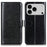 For iPhone 18 Pro / 17 Pro Case Crazy Horse Texture PU Leather Phone Stand Cover - Black - 1