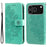 For iPhone 18 Pro / 17 Pro Case Floral Pattern PU Leather Wallet Stand Phone Cover - Green - 1