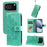 For iPhone 18 Pro / 17 Pro Case Floral Pattern PU Leather Wallet Stand Phone Cover - Green - 3