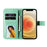 For iPhone Air Case Floral Pattern PU Leather Wallet Stand Phone Cover - Green - 5