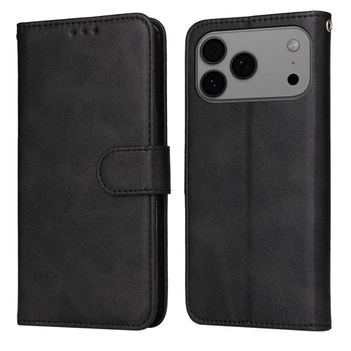 For iPhone 18 Pro Max / 17 Pro Max Case Wallet PU Leather Folio Flip Phone Cover - Black - 1