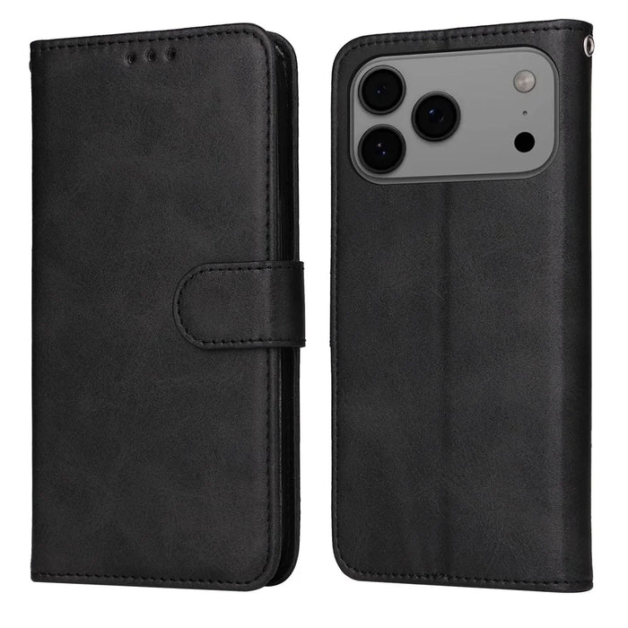 For iPhone 18 Pro Max / 17 Pro Max Case Wallet PU Leather Folio Flip Phone Cover - Black - 1